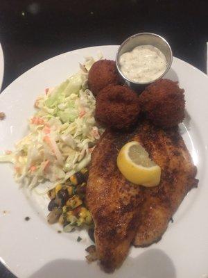 Blackened catfish and coleslaw