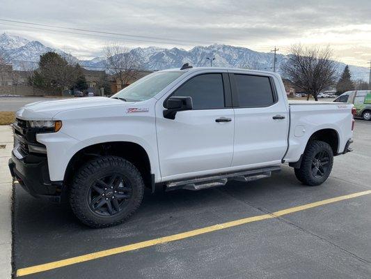 2019 Chevrolet Silverado tinted with 3M Color Stable window film (50% front / 5% rear)