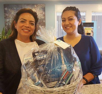 Congratulations Veronica on winning our dental gift basket...Hope you enjoy it !!!