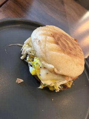 English muffin breakfast sandwich