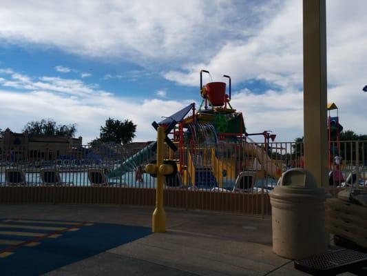 Huge water play area. I hear its cold cold cold.