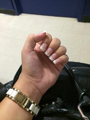 Acrylic white tips made by Ginna