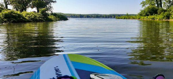 Paddle boarding on Conesus Lake, NY