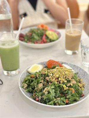 Harissa Chicken Bowl and Matcha Latte