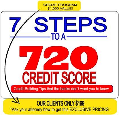 Ask how we can help you achieve a 720 credit score!