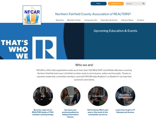 Website for a CT Realtors Association