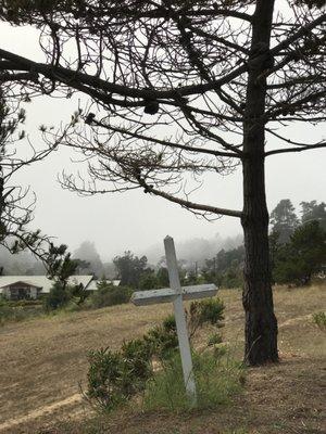 The fog surrounds Santa Rosa Catholic Church