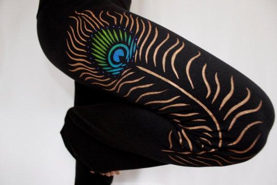 Yoga leggings, cotton and hand painted! Made in the USA