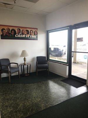 Interior of Money Tyme Payday Loans in Grenada, MS