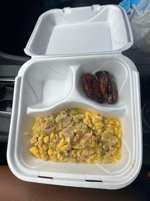 "Large Ackee and Saltfish" for $15.99 what is this?!?!?! ROBBED!!! Got to Golden Crust!!!