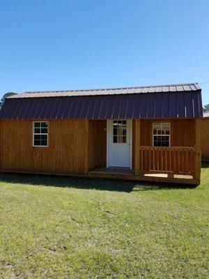 12x24 lofted corner porch cabin