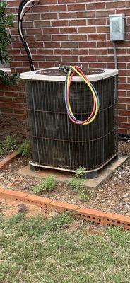 My old A/C unit with its current pad