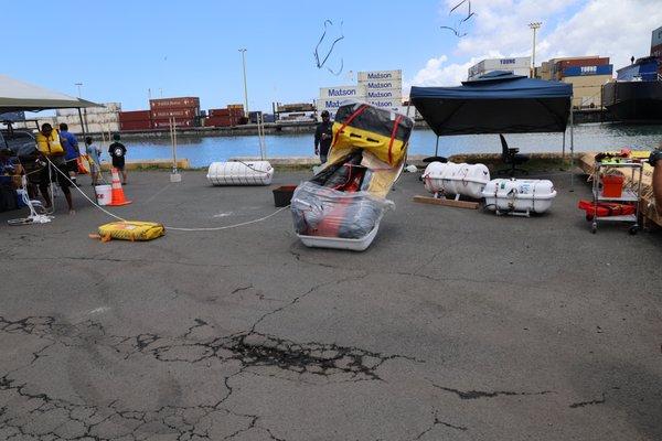 Liferaft Inflation Demonstration at POP Expo 2023