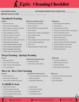 Epic House Cleaning Checklist