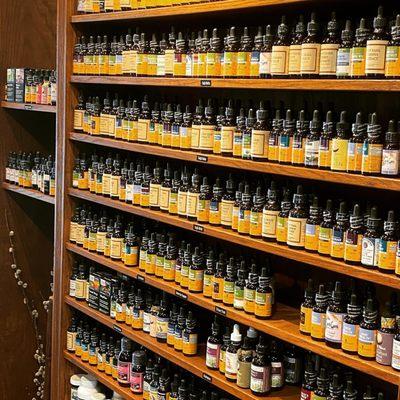 A large selection of herbal tinctures from Herb Pharm, Crescent Moon Herbs, Urban Moonshine and others available.