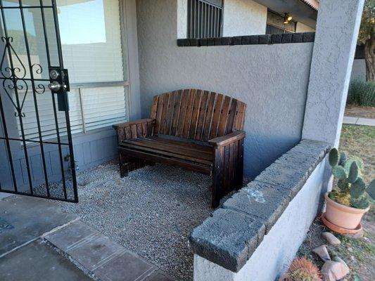 Bench on porch