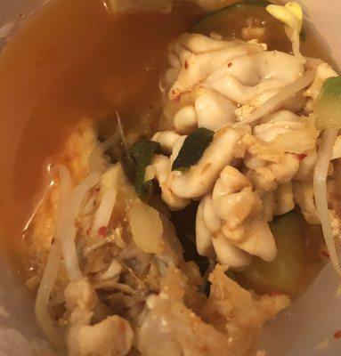 Intestines soup instead of Seafood soup