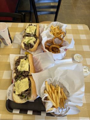 A couple of big boys... "Philly cheesesteaks"