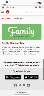 Family Discount Day