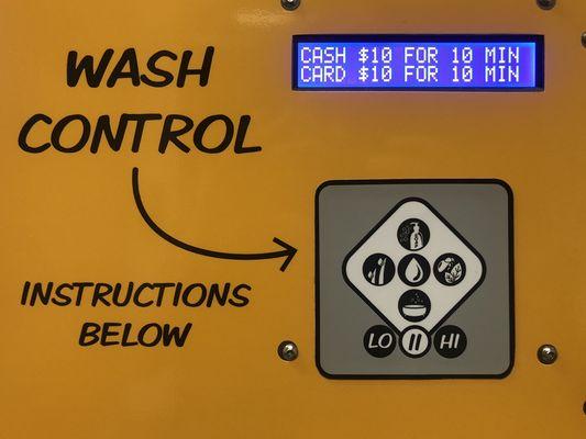 Wash option selector