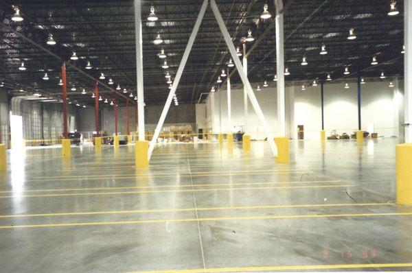 We provide warehouse floor cleaning, painting, striping, and sealing.