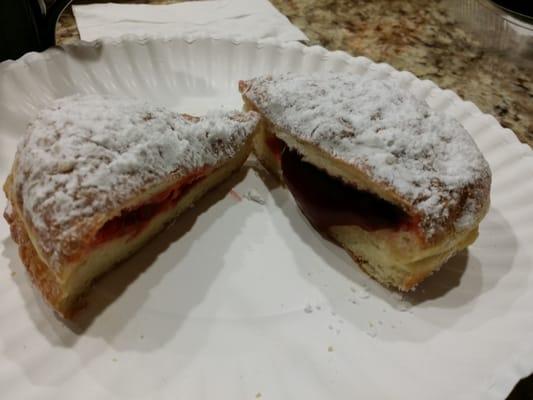 Polish raspberry filled Paczki...similar to a doughnut.