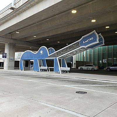 Bus stop at Austin-Bergstrom International Airport