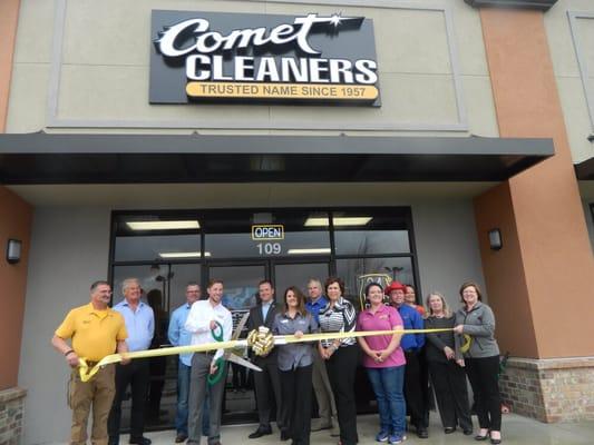 Ribbon cutting at the new Comet Cleaners in Youngsville