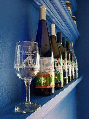 With every wine tasting you get to keep Monroe Bay wine glass