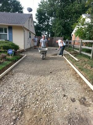 Concrete Driveway area made ready for concrete after tear out.
Call P&G Property Solutions at 513-307-1687 (Gary Brown/Owner)...