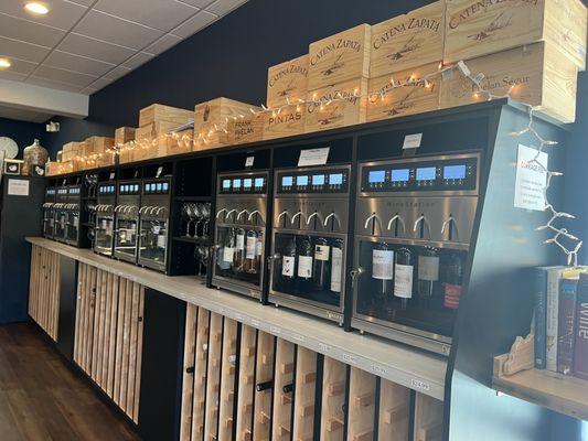 Just one view of the wines on tap