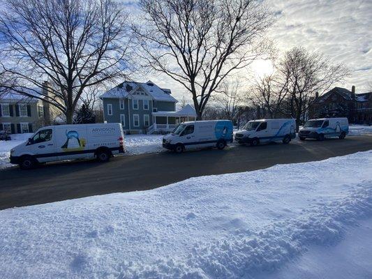 All hands on deck to deliver and install a new Hydropool Swim Spa despite the snow!