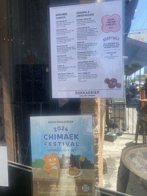 Chimaek Festival 2024 poster on Dokkaebier's window.