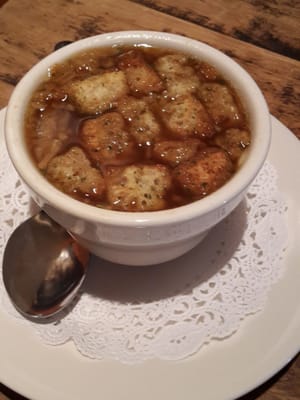 This french onion soup is not to be missed it is out of this world!