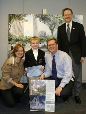 Dr. Belgorod and his team submitting their entry for the 9/11 memorial competition.