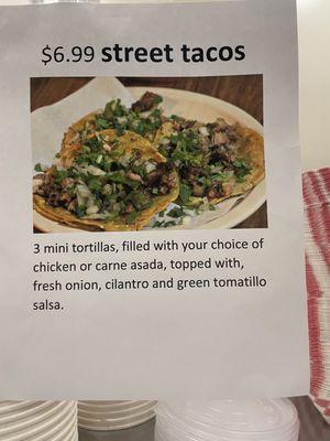 Street tacos carne asada