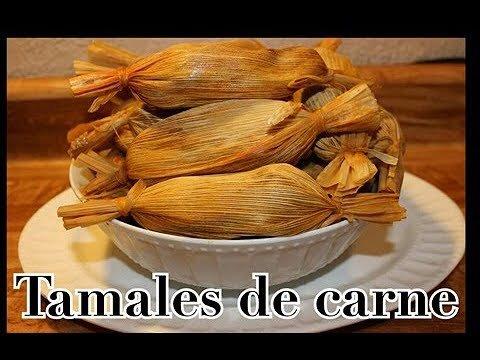 Tamales de carne de puerco con chile,papas y una deliciosa masa de maiz ..