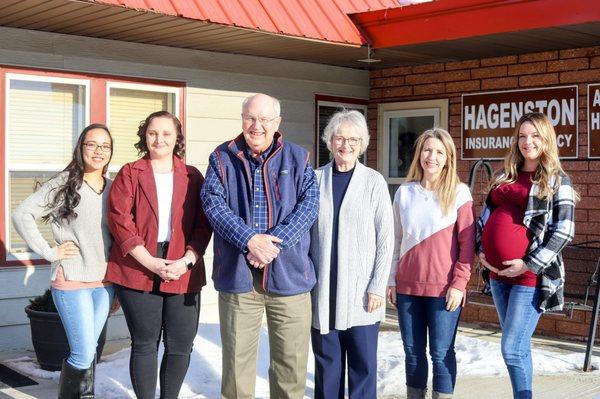 Julie, Barbara, Greg, Evelyn, Celinda, Kayla and missing in the photo is Lisa. Stop by and say Hi! Need Insurance? We'll get you covered!