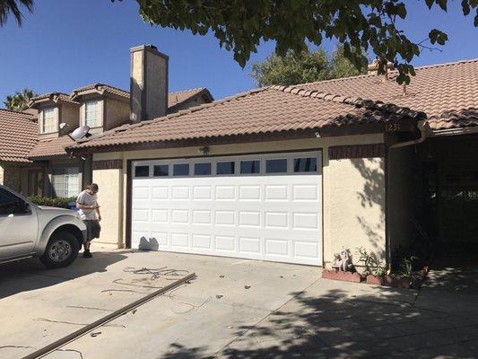 New garage door installation