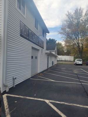 The spot I tried parking in. No parking sign posted. The staffmember was yelling at me through the second floor window.