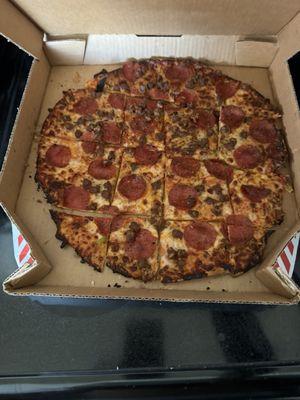 Thin Crust Pepperoni and Hamburger