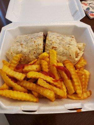 Carne asada burrito..came with fries.