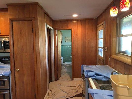 Before: Wood Paneled Kitchen
 November, 2016