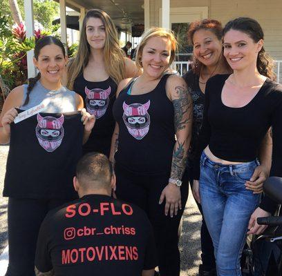 Tank tops for an all woman motorcycle club