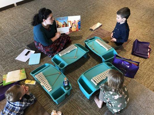 Learning the xylophone in Piano Preparatory class.