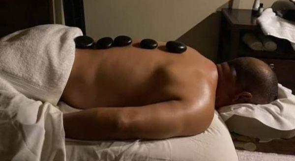 Heated stone massage