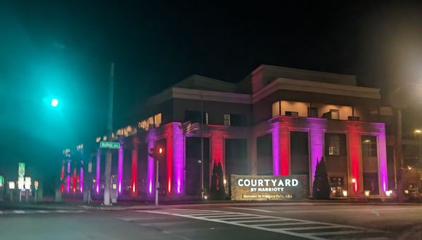 Courtyard at night