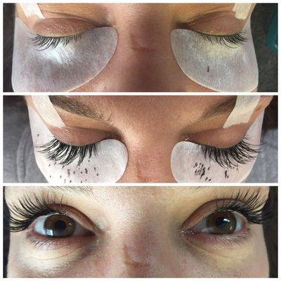 My lashes before and after.