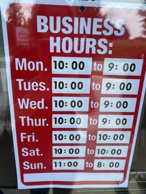 Store hours