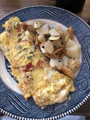 Peppers and mushroom and cheese omelet